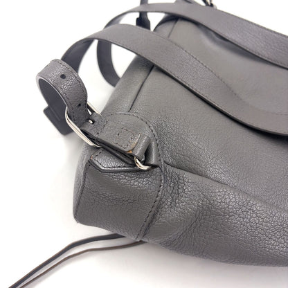 Balenciaga Motocross Leather Gray Backpack Silver — view 5