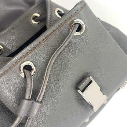 Balenciaga Motocross Leather Gray Backpack Silver — view 8