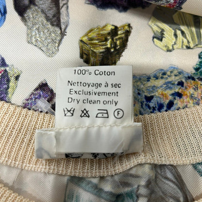 Hermes Short Sleeve Top 36 Beige Multi Silk Ore Pattern — view 4