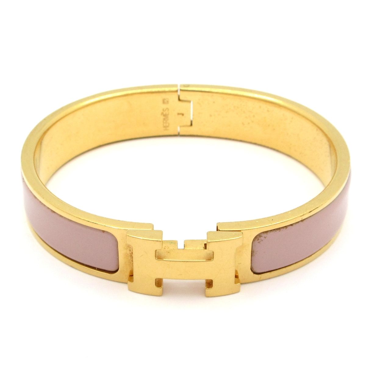 Hermes Bangle Click Gold Pink Beige Bracelet