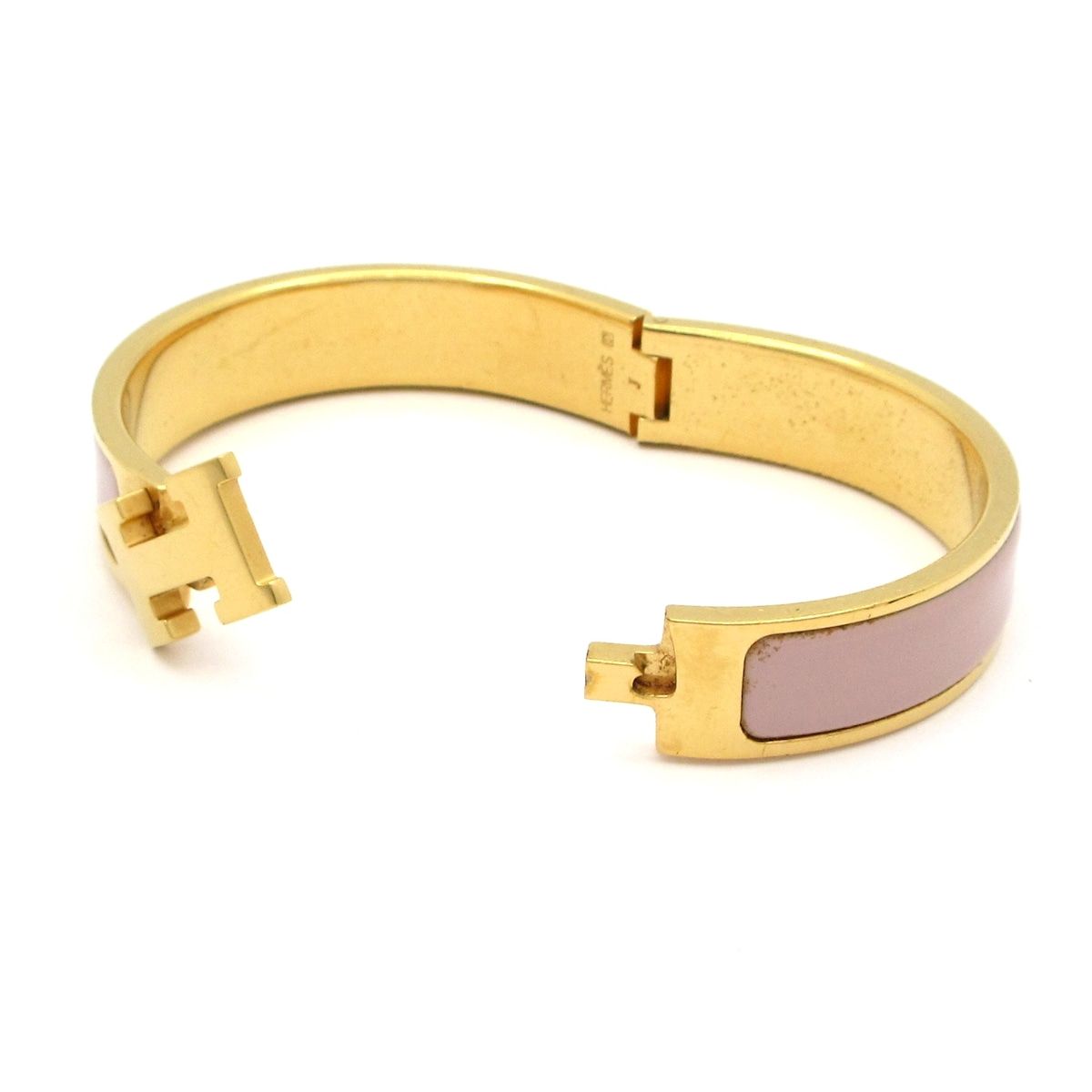 Hermes Bangle Click Gold Pink Beige Bracelet — view 5