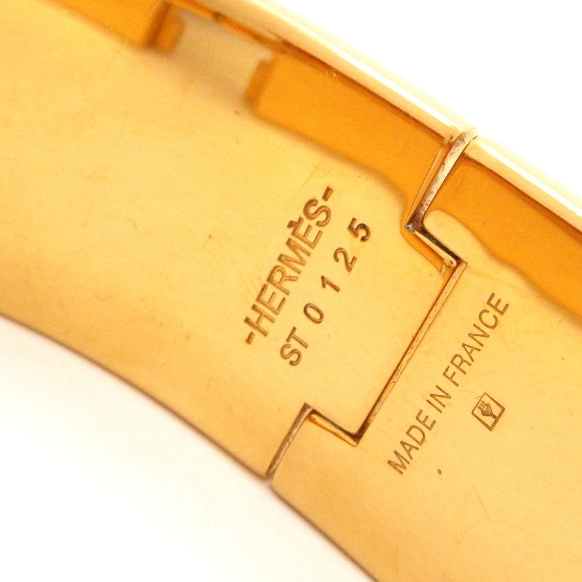 Hermes Bangle Clic Clac Gold Orange Bracelet — view 4