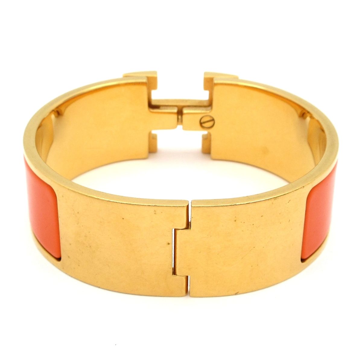 Hermes Bangle Clic Clac Gold Orange Bracelet — view 3