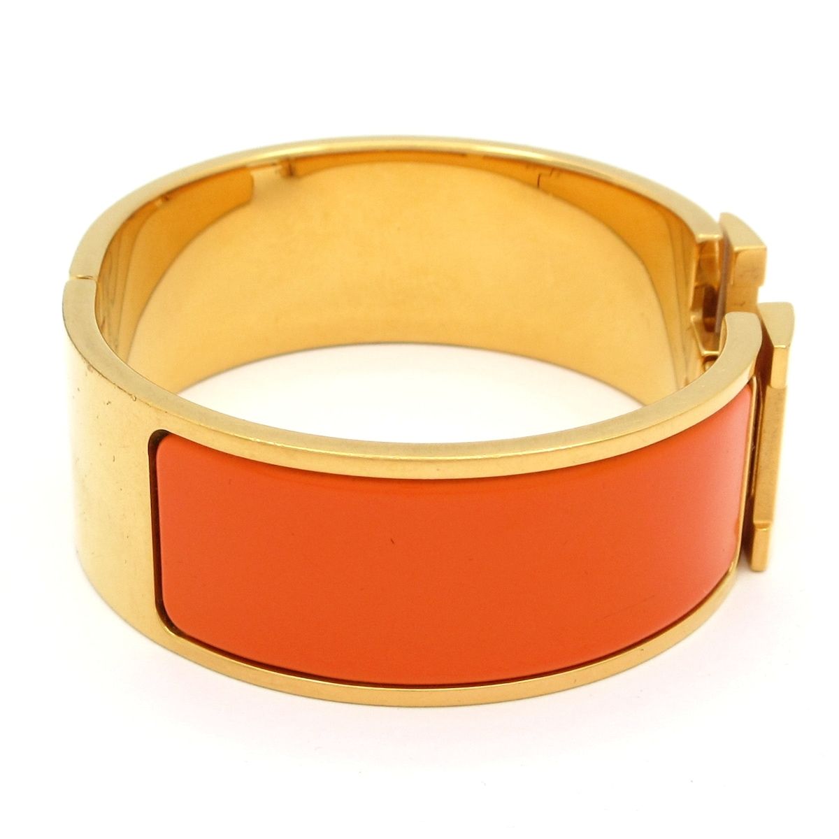 Hermes Bangle Clic Clac Gold Orange Bracelet — view 2