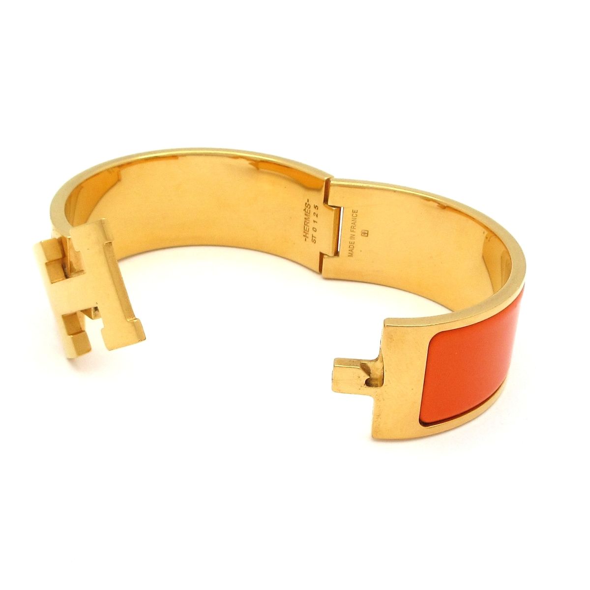 Hermes Bangle Clic Clac Gold Orange Bracelet — view 5
