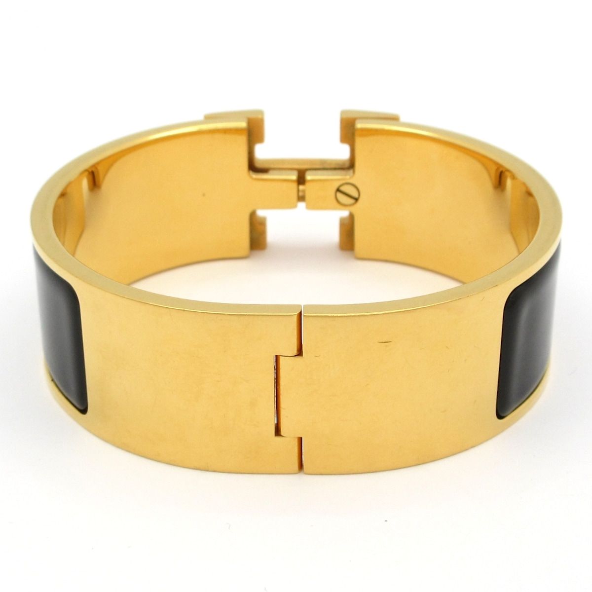 Hermes Bangle Clic Clac Gold Black Bracelet — view 3