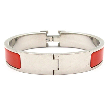 Hermes Bangle Click Silver Orange Bracelet — view 3
