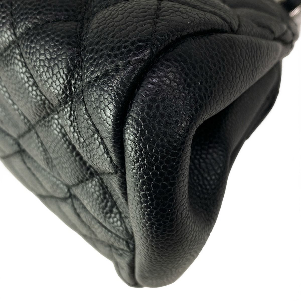 Chanel Shoulder Bag Quilted Black Chain Silver — view 8