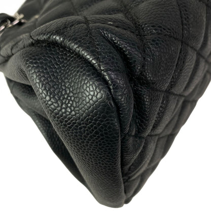 Chanel Shoulder Bag Quilted Black Chain Silver — view 9