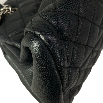 Chanel Shoulder Bag Quilted Black Chain Silver — view 7