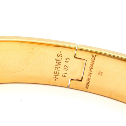 Hermes Bangle Click Gold White Pink Orange Houndstooth Bracelet — view 4