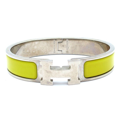 Hermes Bangle Click Silver Yellow Bracelet