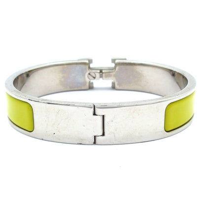 Hermes Bangle Click Silver Yellow Bracelet — view 3