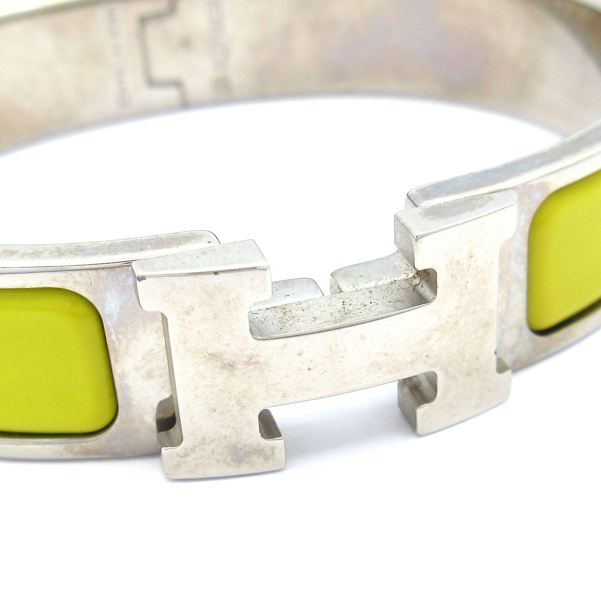 Hermes Bangle Click Silver Yellow Bracelet — view 5