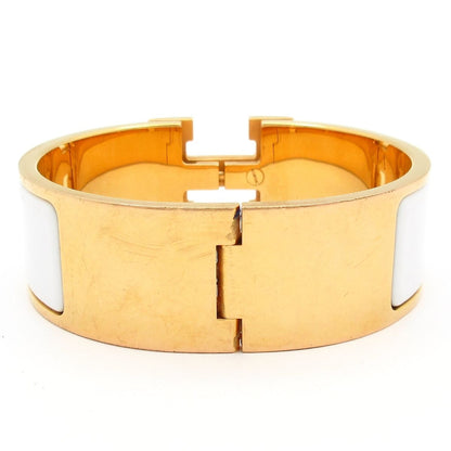 Hermes Bangle Clic Clac Gold White Bracelet — view 3