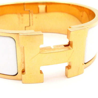 Hermes Bangle Clic Clac Gold White Bracelet — view 5