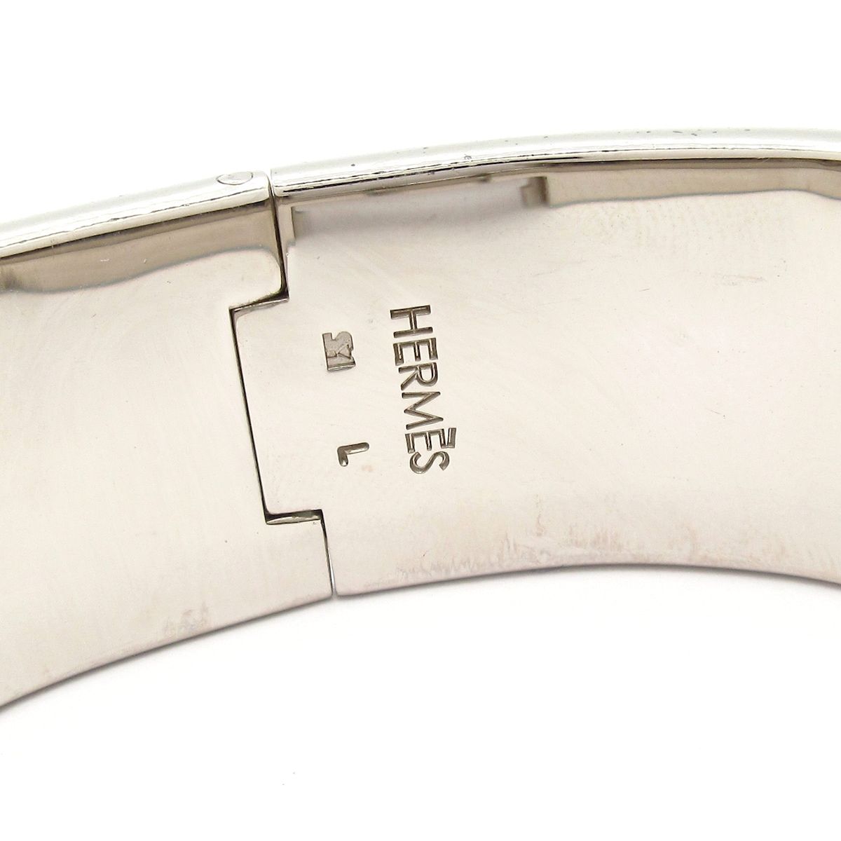 Hermes Bangle Clic Clac Silver Brown Bracelet — view 4