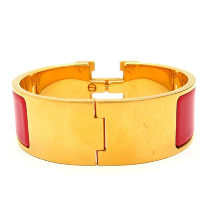 Hermes Bangle Clic Clac Gold Red Bracelet — view 3