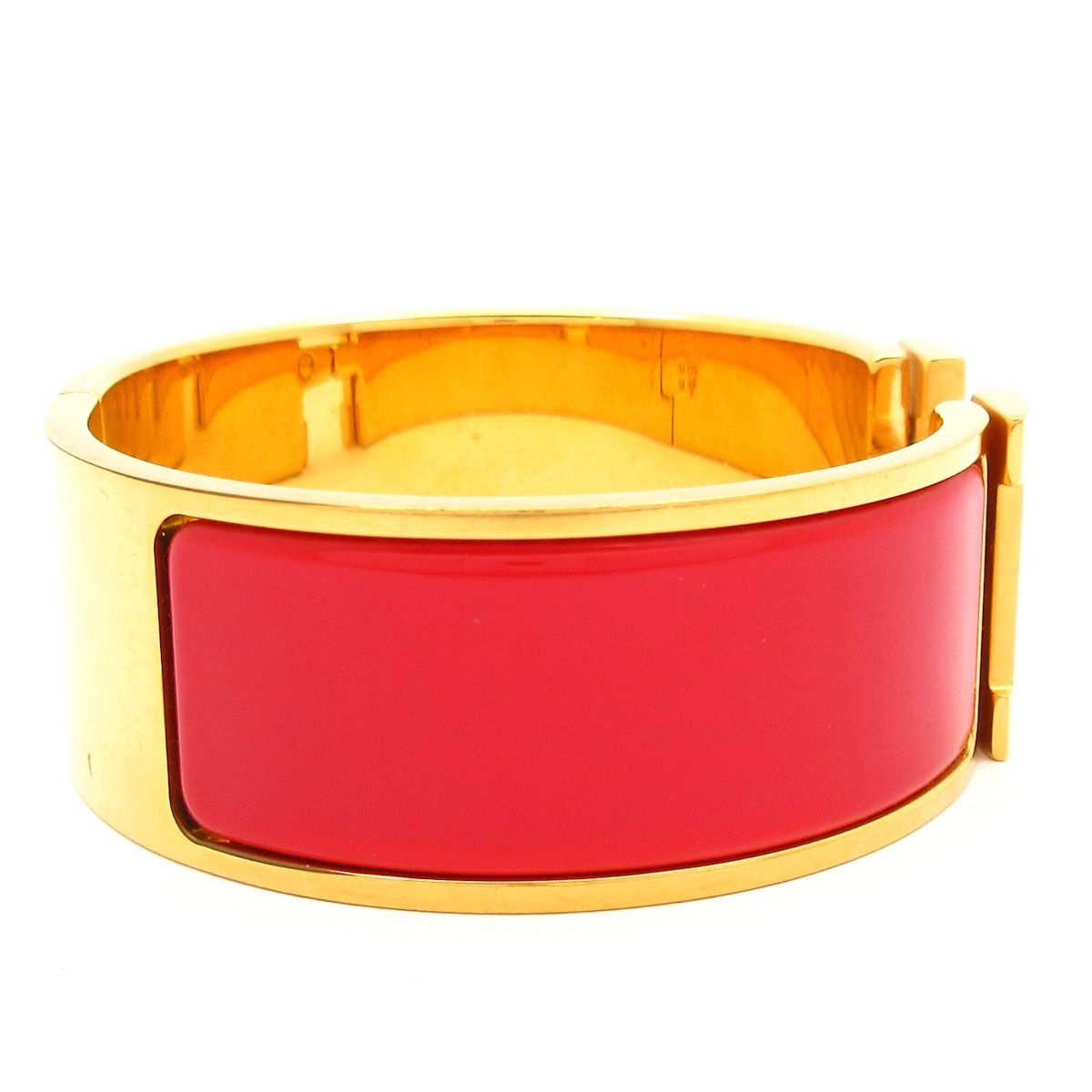 Hermes Bangle Clic Clac Gold Red Bracelet — view 2