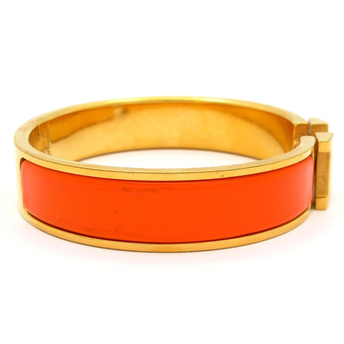 Hermes Bangle Click Gold Orange Bracelet — view 2
