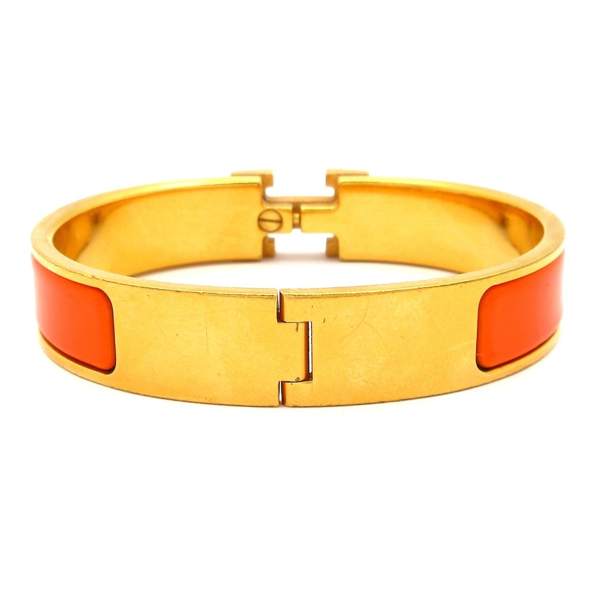 Hermes Bangle Click Gold Orange Bracelet — view 3