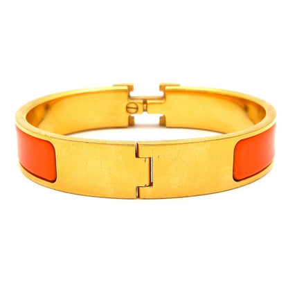 Hermes Bangle Click Gold Orange Bracelet — view 3