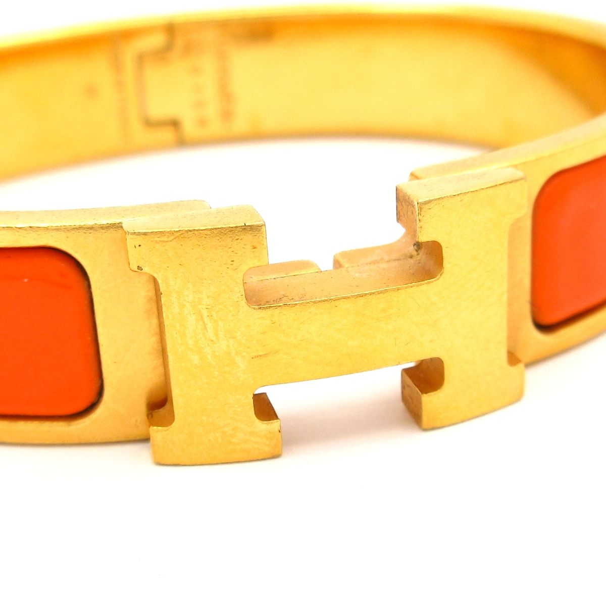 Hermes Bangle Click Gold Orange Bracelet — view 5