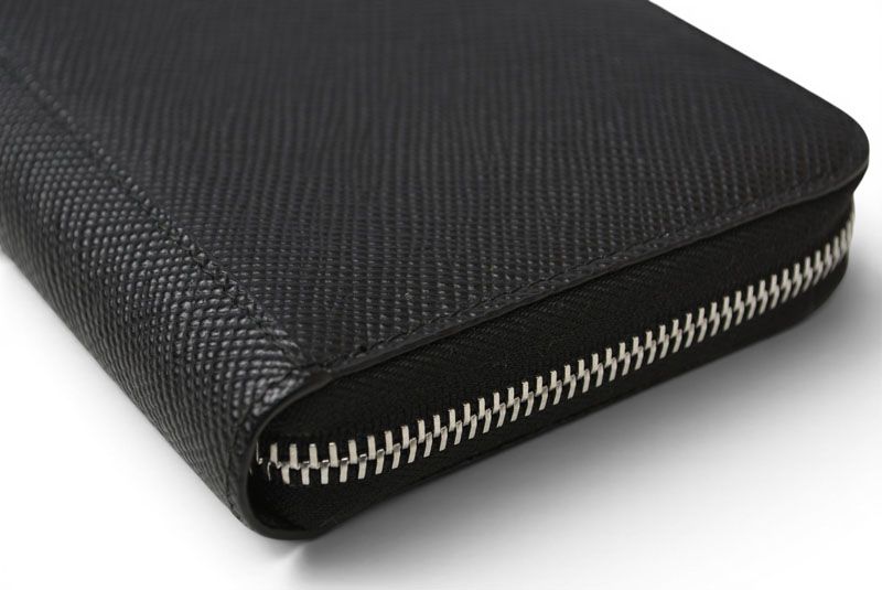 Prada Wallet Zip Around Saffiano Black — view 5