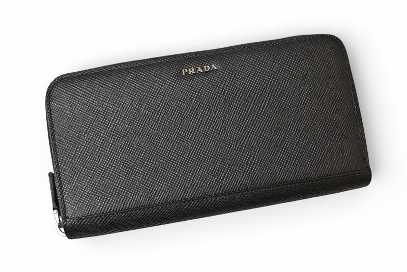 Prada Wallet Zip Around Saffiano Black — view 2