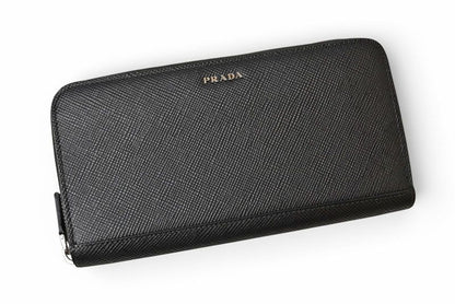 Prada Wallet Zip Around Saffiano Black — view 2