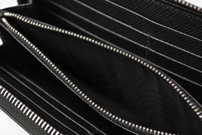 Prada Wallet Zip Around Saffiano Black — view 9