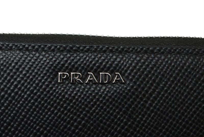 Prada Wallet Zip Around Saffiano Black — view 3
