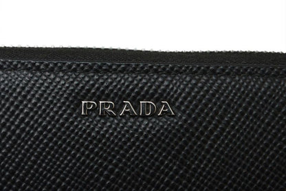Prada Wallet Zip Around Saffiano Black — view 3