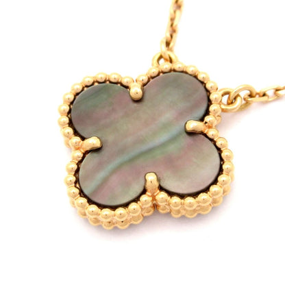 Van Cleef & Arpels Necklace Vintage Alhambra 18k Pink Gold Gray Mother of Pearl