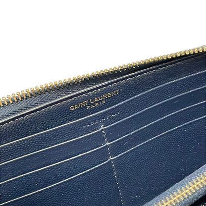 Saint Laurent Paris Wallet Navy Zip Around Leather — view 5