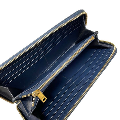 Saint Laurent Paris Wallet Navy Zip Around Leather — view 3