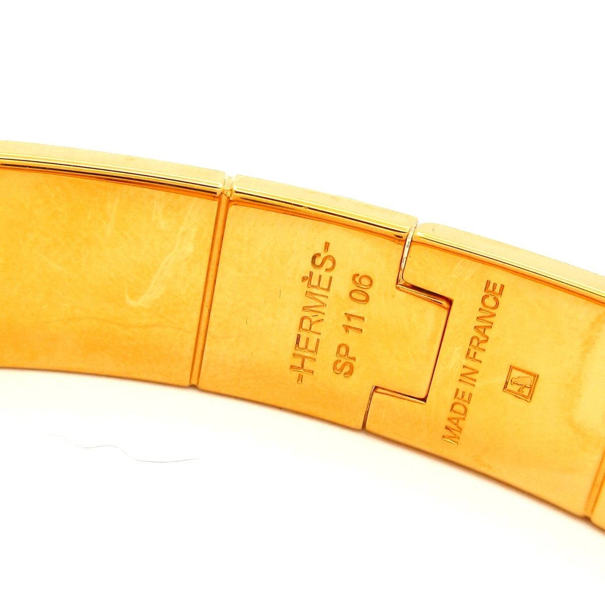 Hermes Bangle Charnier Gold Black Bracelet — view 4