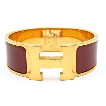 Hermes Bangle Clic Clac Gold Brown Bracelet