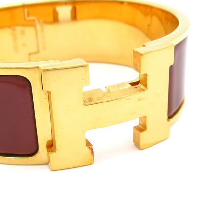 Hermes Bangle Clic Clac Gold Brown Bracelet — view 5