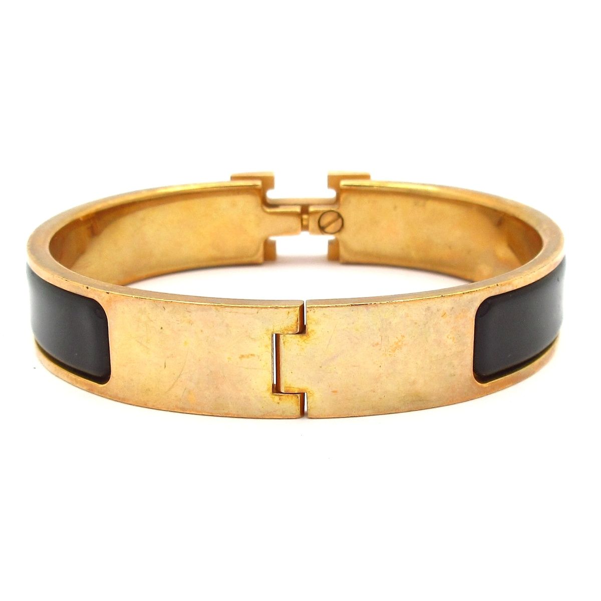 Hermes Bangle Click Gold Black Bracelet — view 3