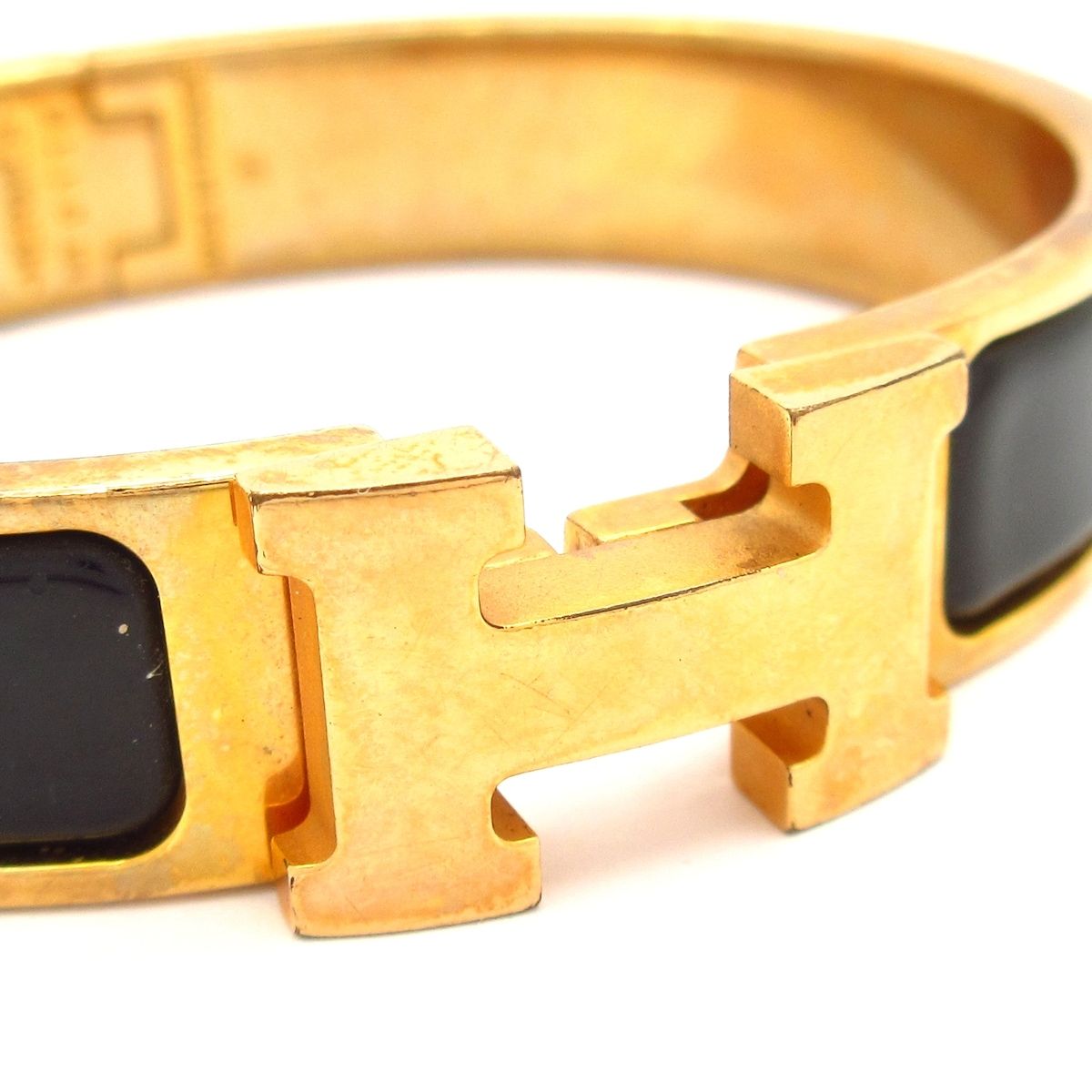 Hermes Bangle Click Gold Black Bracelet — view 5
