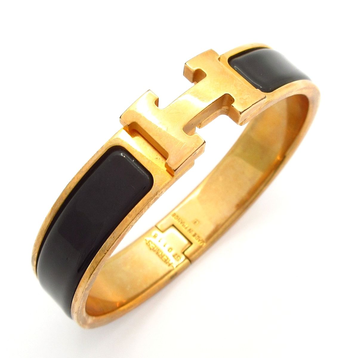 Hermes Bangle Click Gold Black Bracelet — view 6
