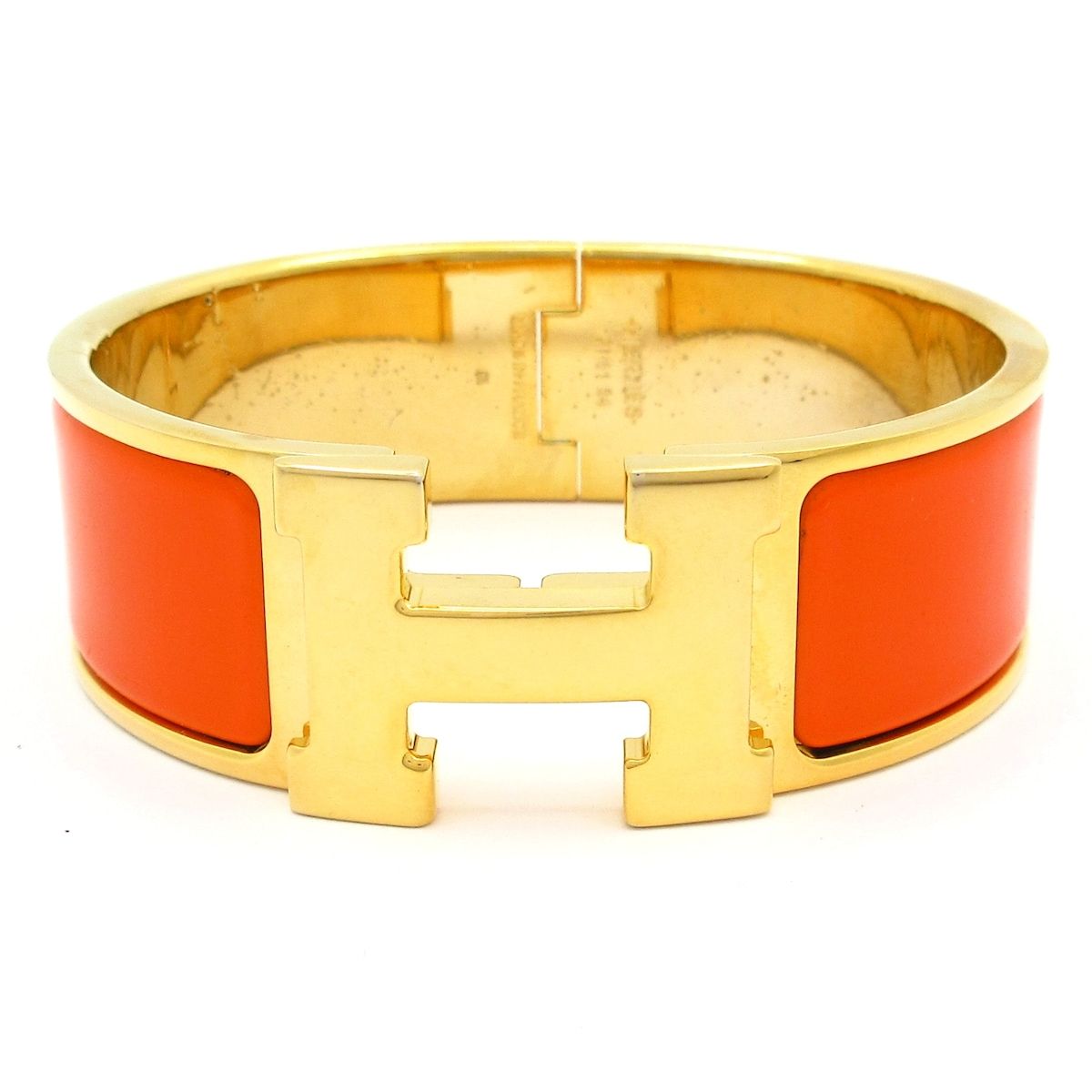 Hermes Bangle Clic Clac Gold Orange Bracelet