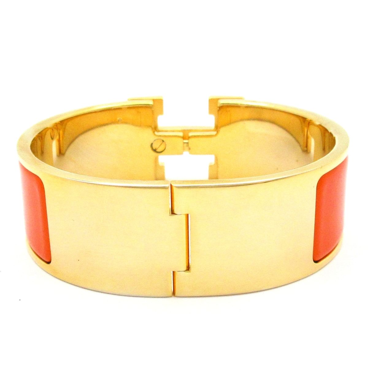 Hermes Bangle Clic Clac Gold Orange Bracelet — view 3