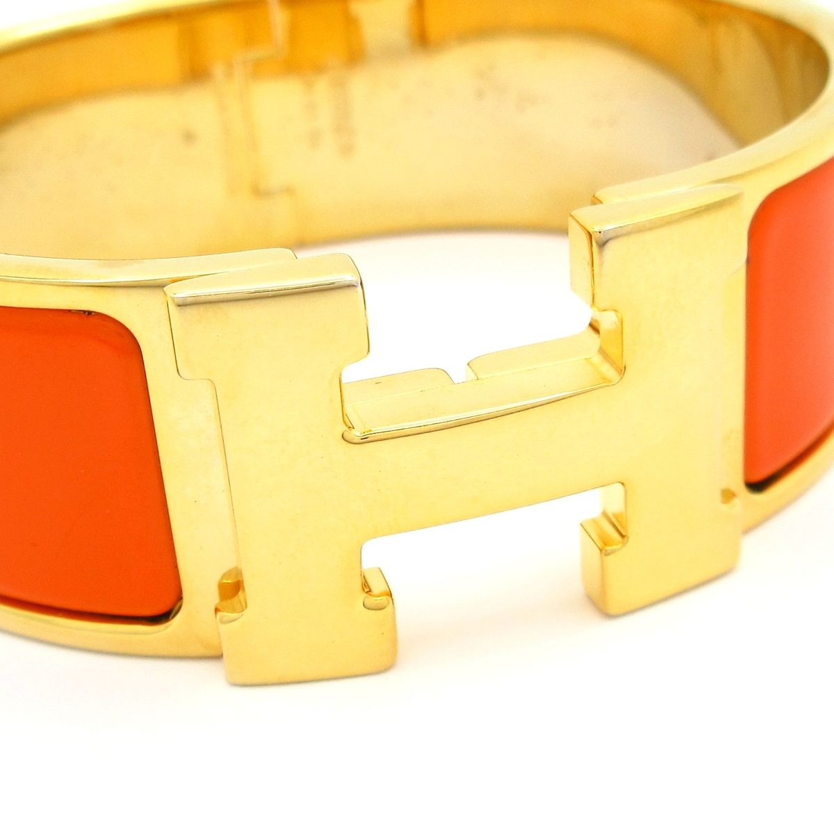 Hermes Bangle Clic Clac Gold Orange Bracelet — view 5