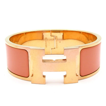 Hermes Bangle Clic Clac Pink Gold Beige Bracelet