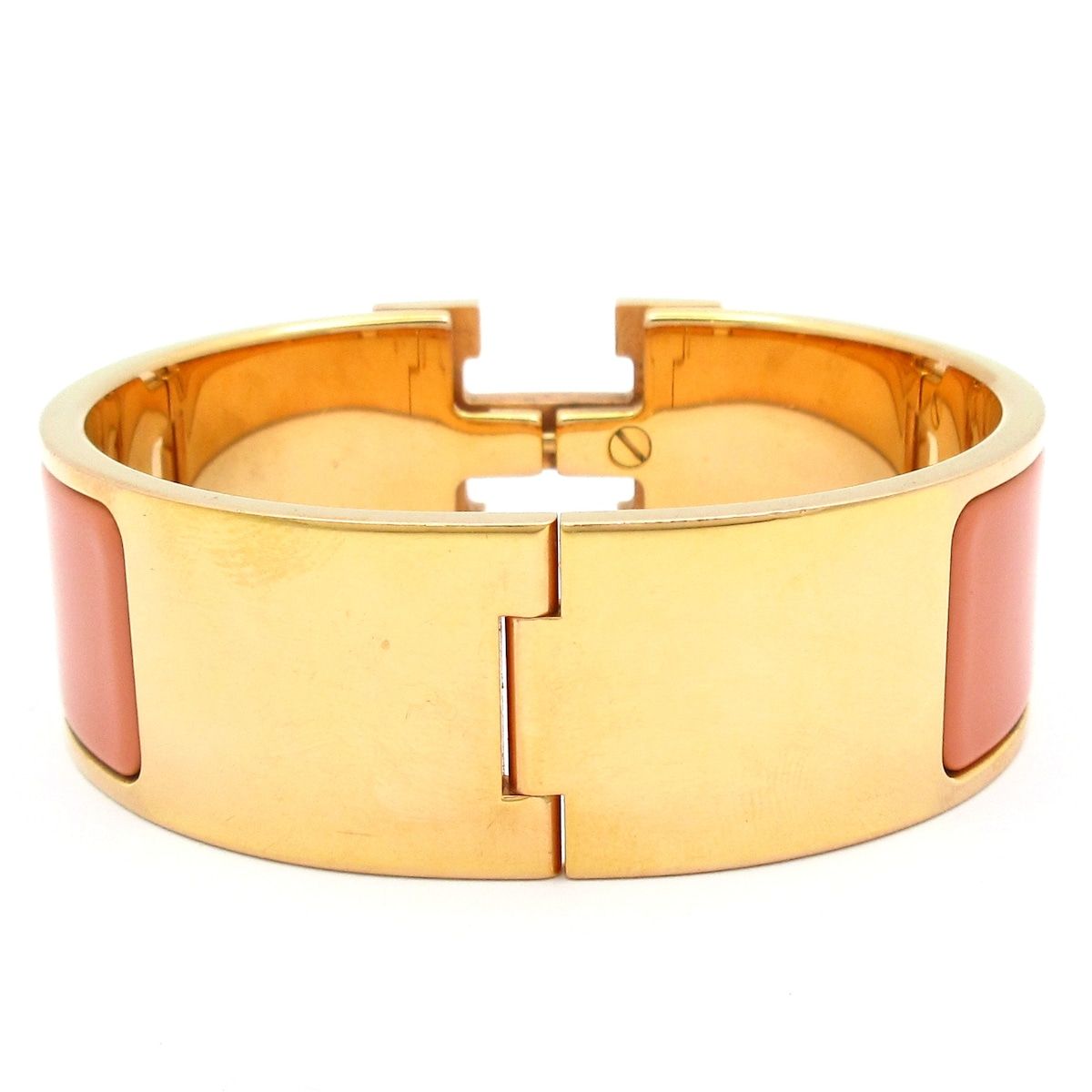 Hermes Bangle Clic Clac Pink Gold Beige Bracelet — view 3