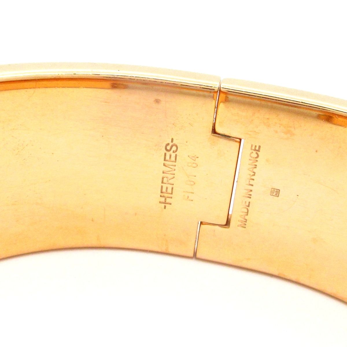 Hermes Bangle Clic Clac Pink Gold Beige Bracelet — view 4