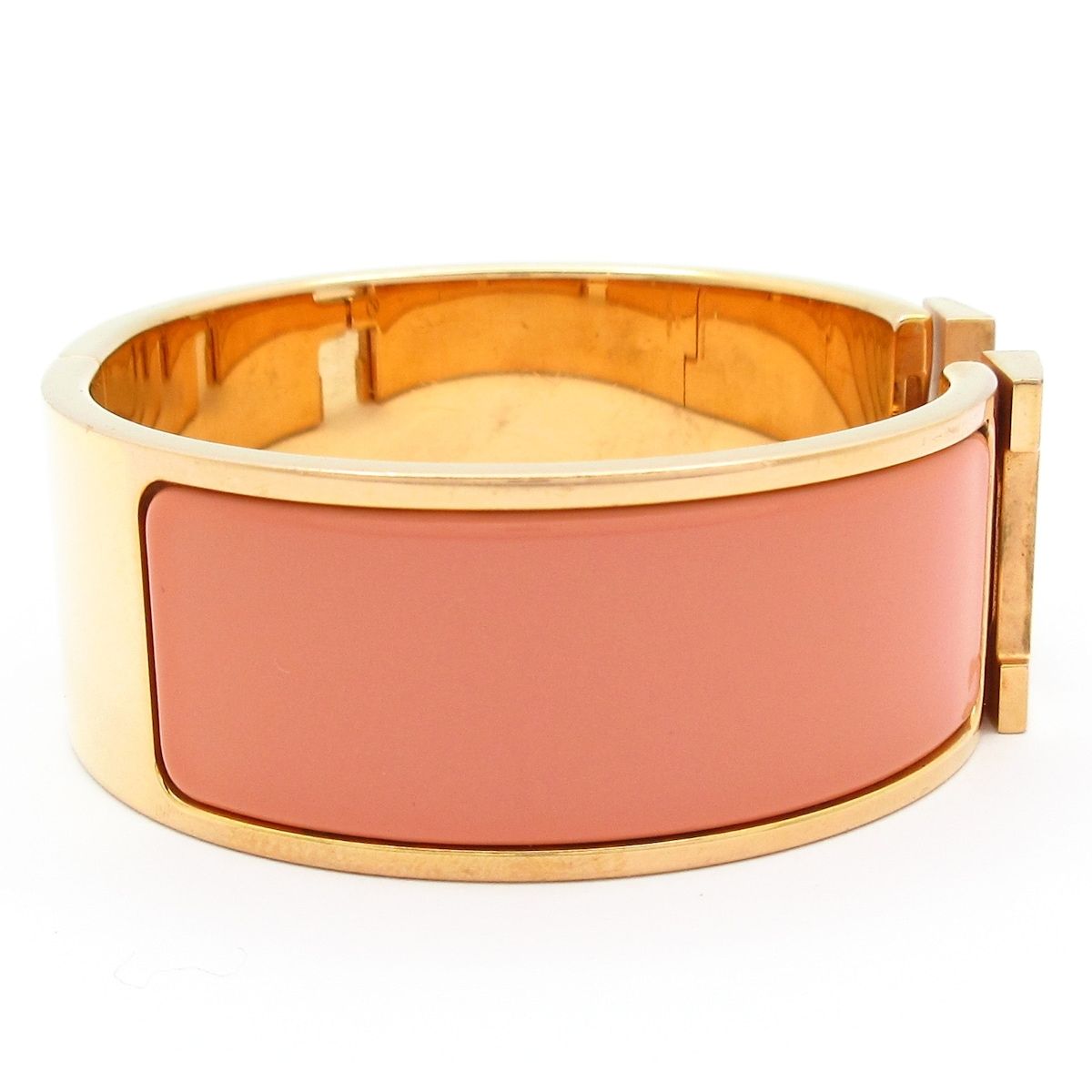 Hermes Bangle Clic Clac Pink Gold Beige Bracelet — view 2