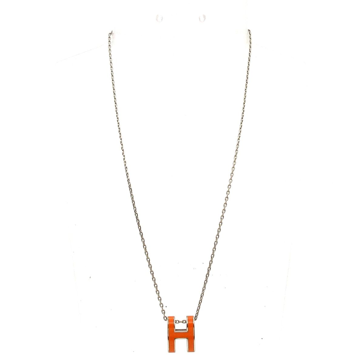 Hermes Necklace Pop Silver Orange — view 2